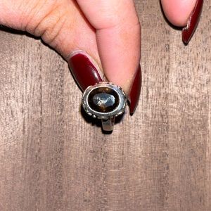 Retired sterling silver Silpada ring with brown stone